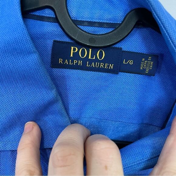 Polo Ralph Lauren Men's Crispy Cotton Solid Blue Shirt Cotton L - Picture 3 of 8